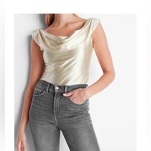 Satin Off The Shoulder Thong Bodysuit